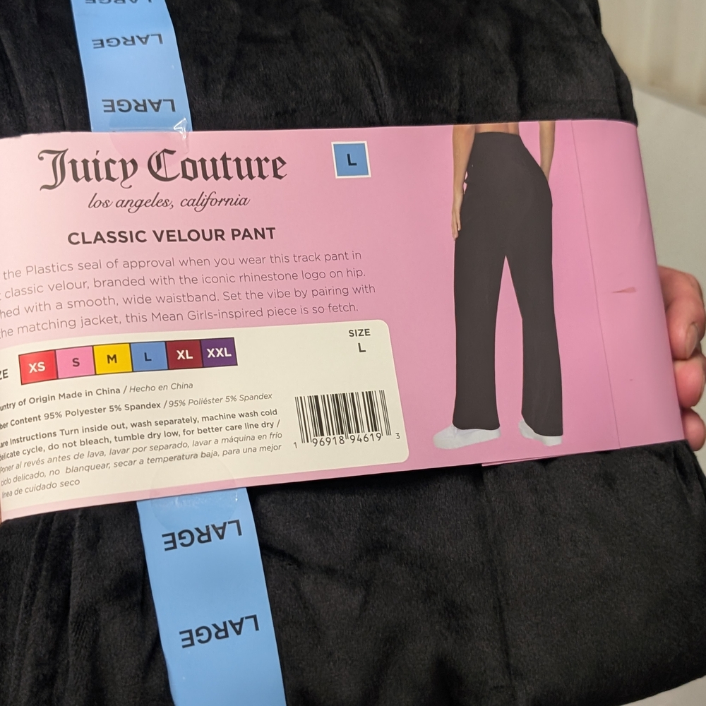 Juicy Couture Black Velour Pants